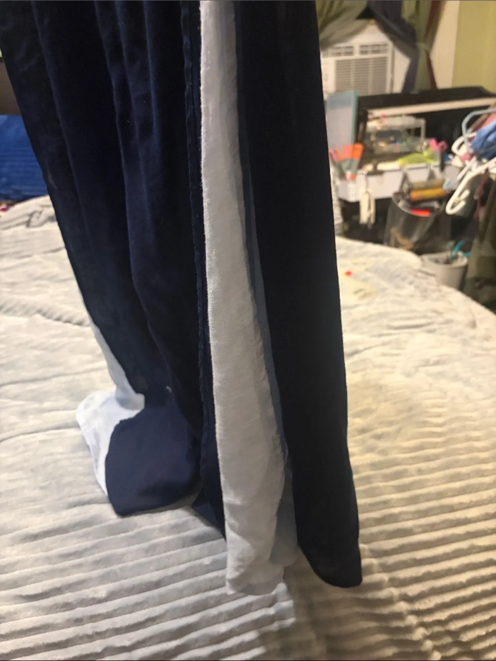 Haute Hippie Navy Wide-Leg Pants with White Side Panels